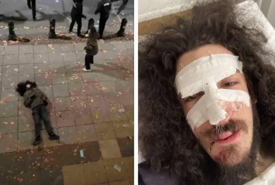 On November 30, 2024, on Rustaveli Avenue in Tbilisi, two then-members of the Interior Ministry’s special operations unit — one of whom is now a security police officer — beat activist Zviad Maisashvili, including kicking him in the face after he had already fallen to the ground. 
Arrests in Georgia over violence against protesters