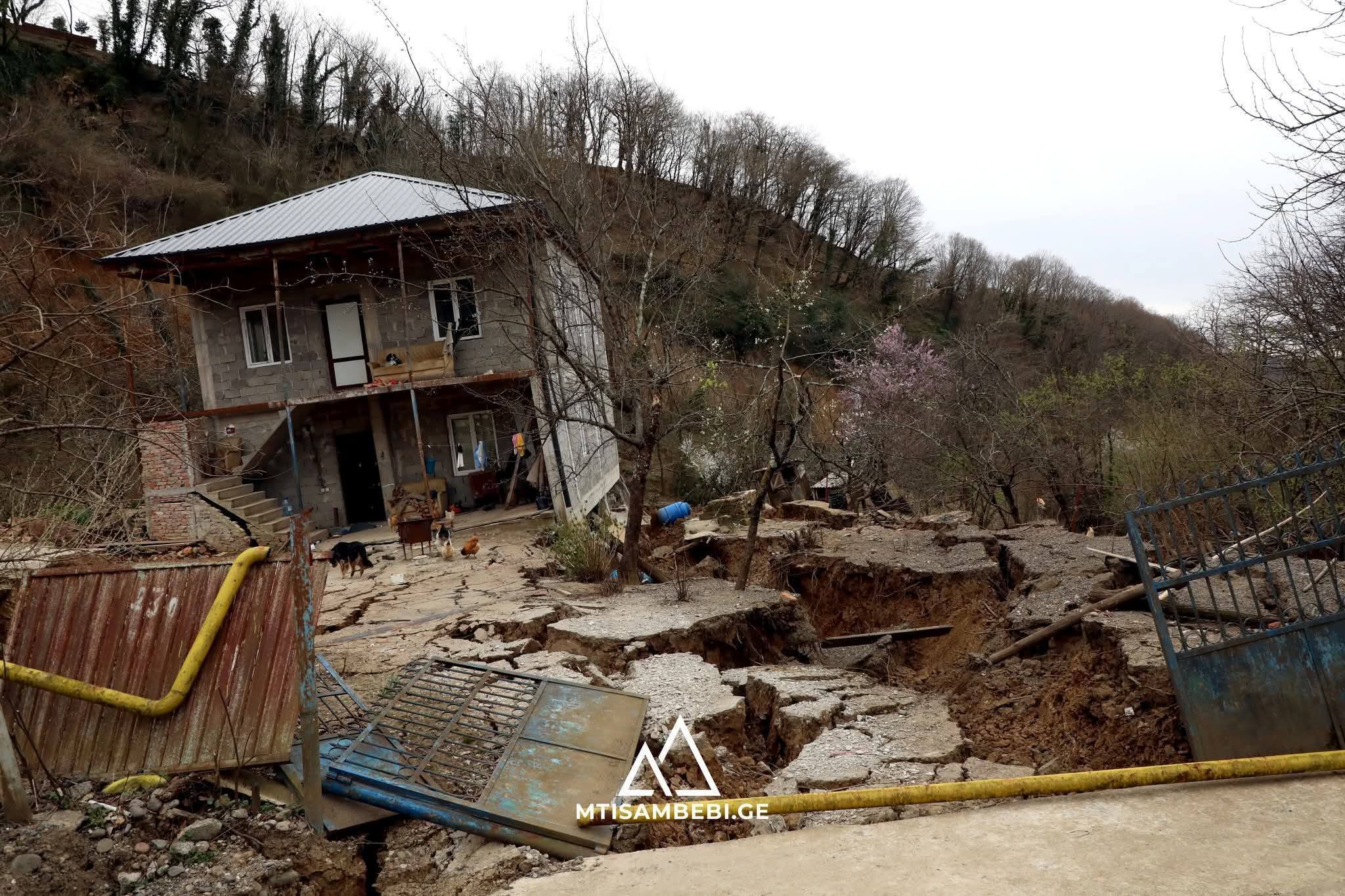 Landslide in Kursebi, Georgia